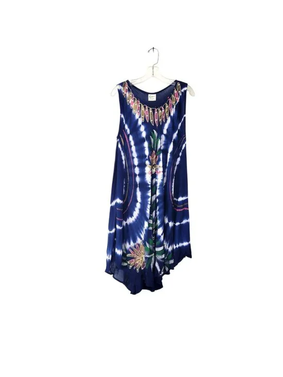 Exist Women's Tie-Dye Sleeveless Rayon Sundress With Floral Embellishments Free - Picture 7 of 8